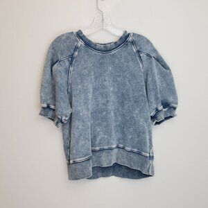 Evereve Jojo Acid Washed crew neck sweatshirt - blue